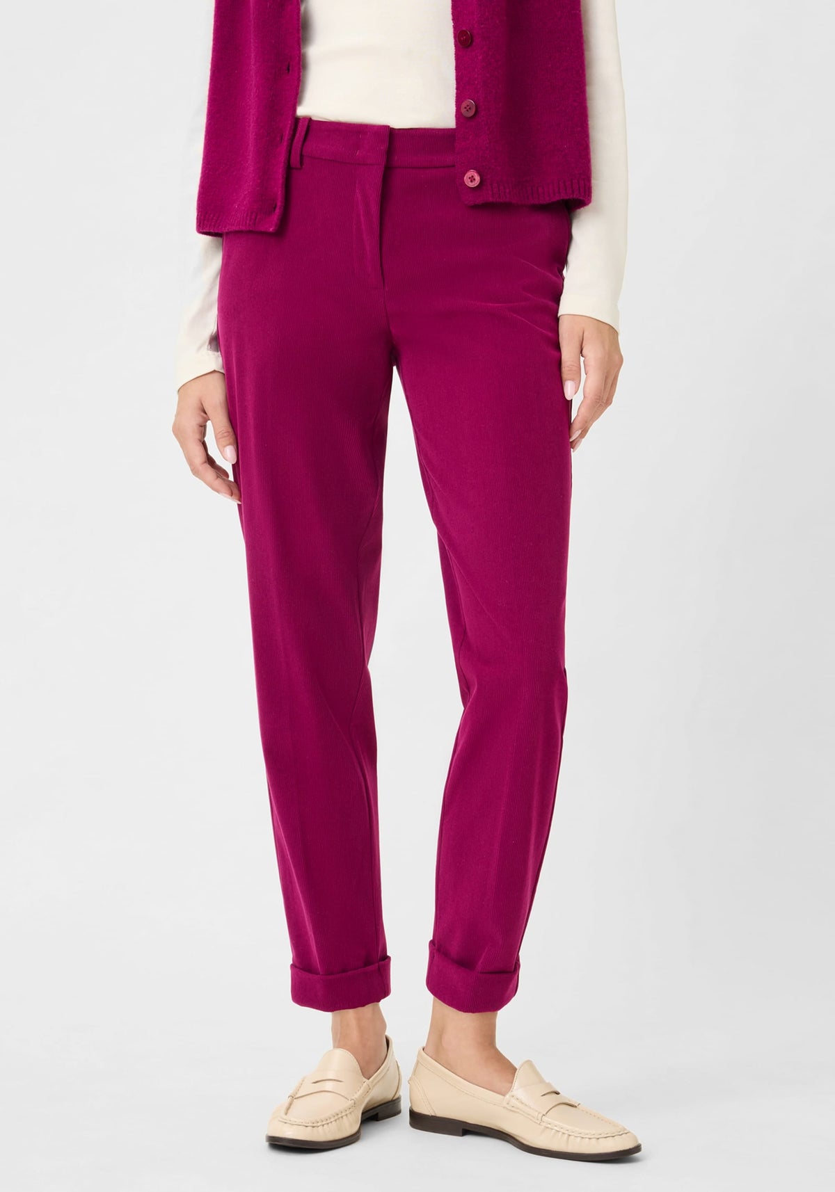 Lisa Fit Straight Leg Cropped Cord Trouser