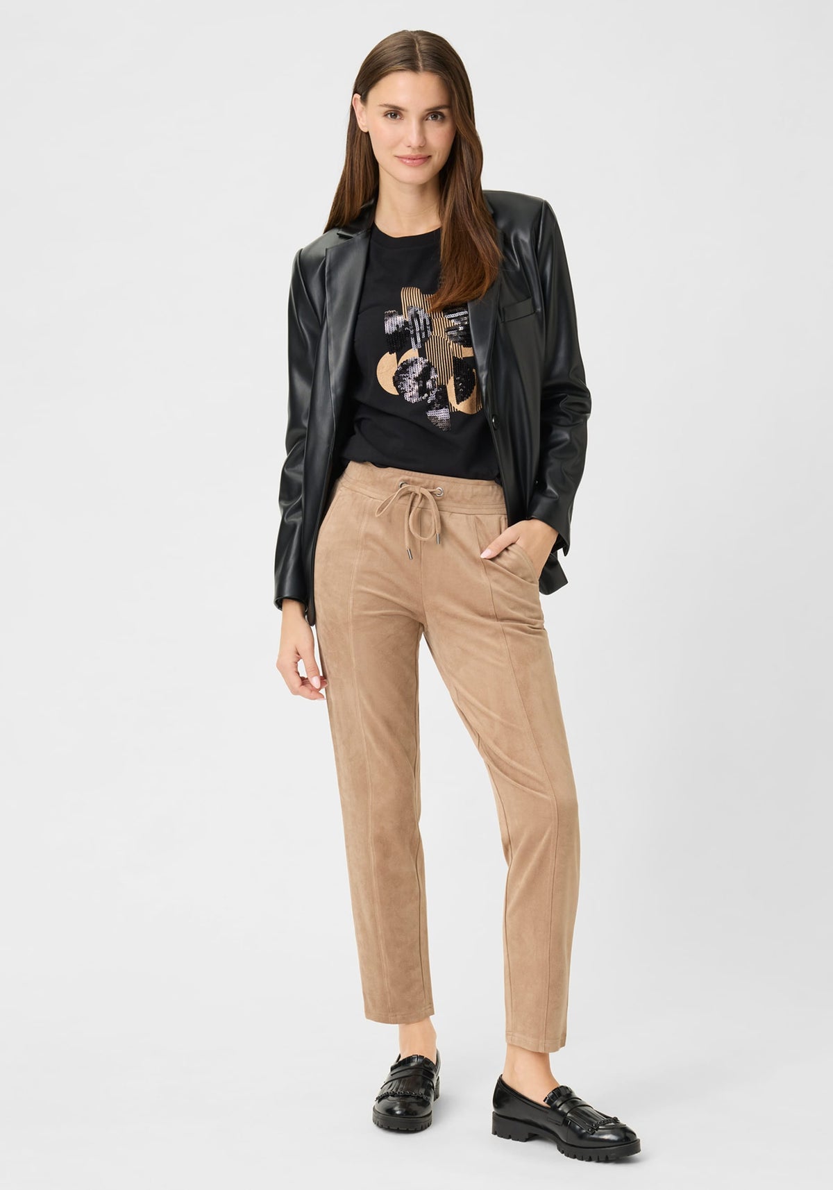 Lisa Fit Straight Leg Faux Suede Pant