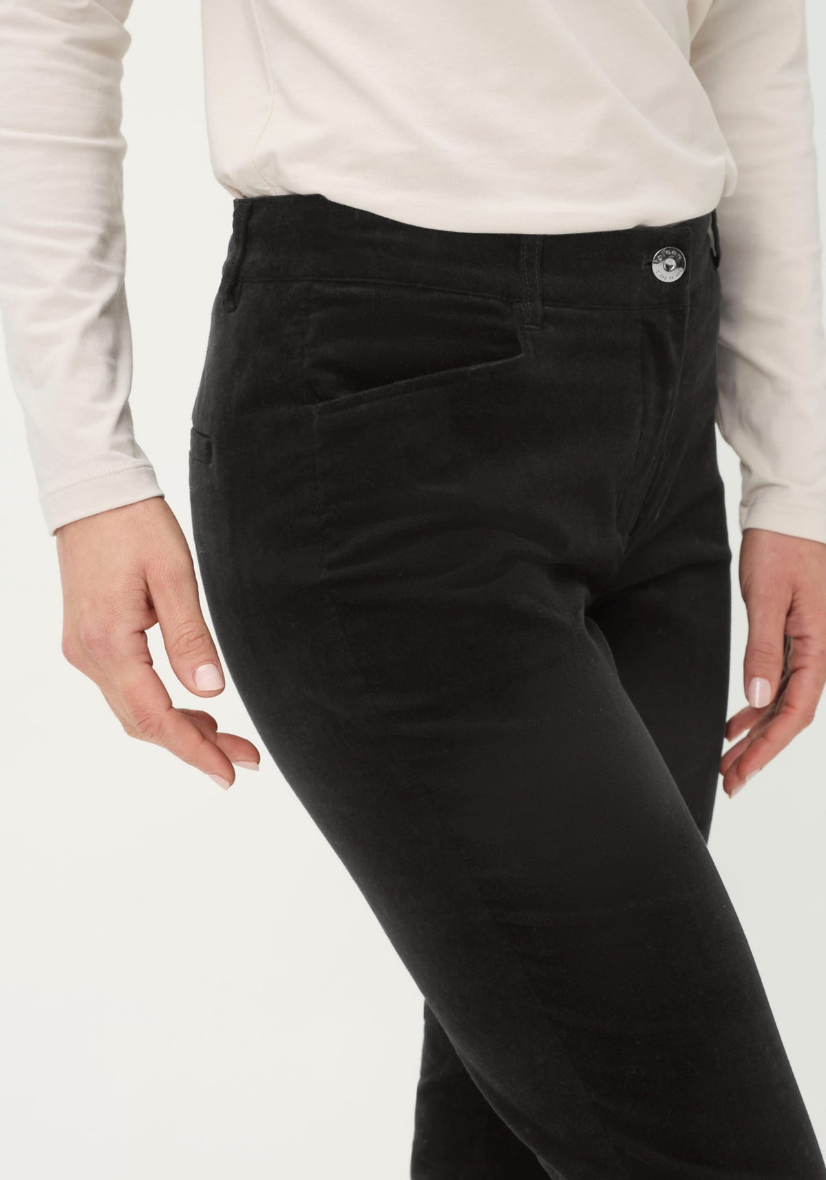 Pantalon en velours côtelé non coupé Lisa Fit