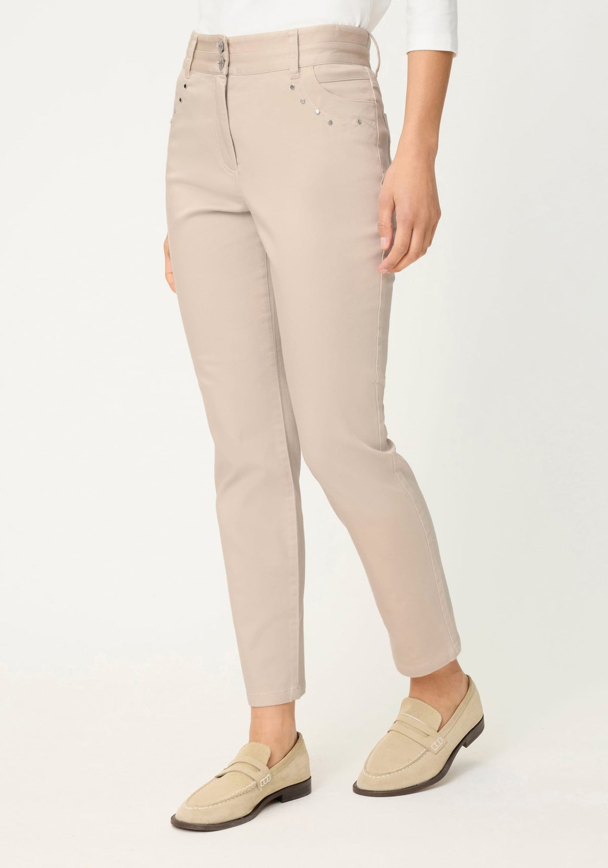 Stretch Cotton Cropped Pant