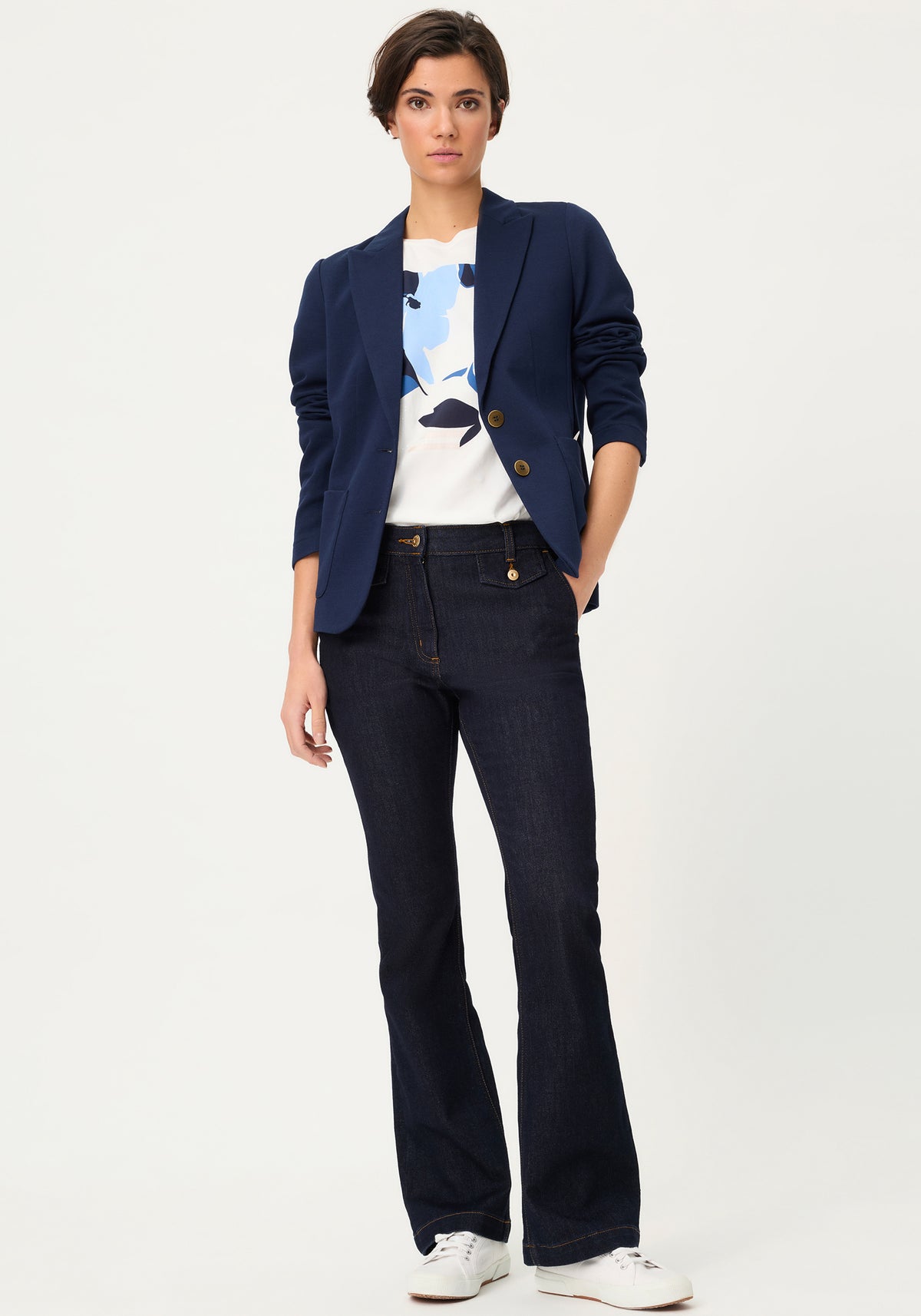 Jean bootcut en denim foncé