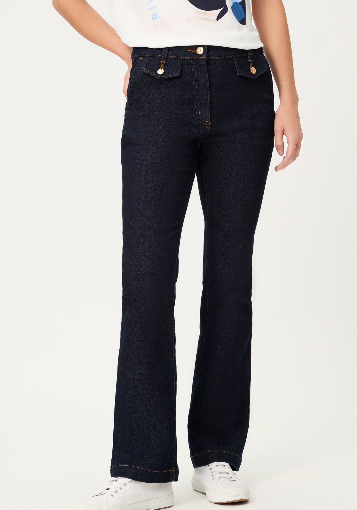 Jean bootcut en denim foncé