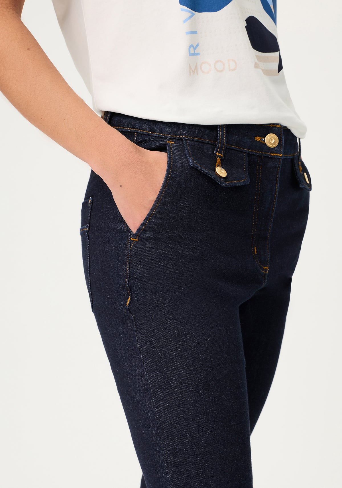 Jean bootcut en denim foncé