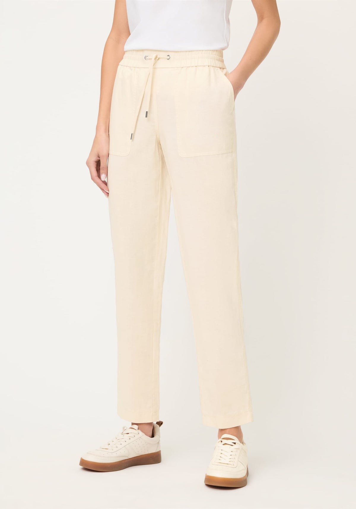 Linen Blend Cropped Pant