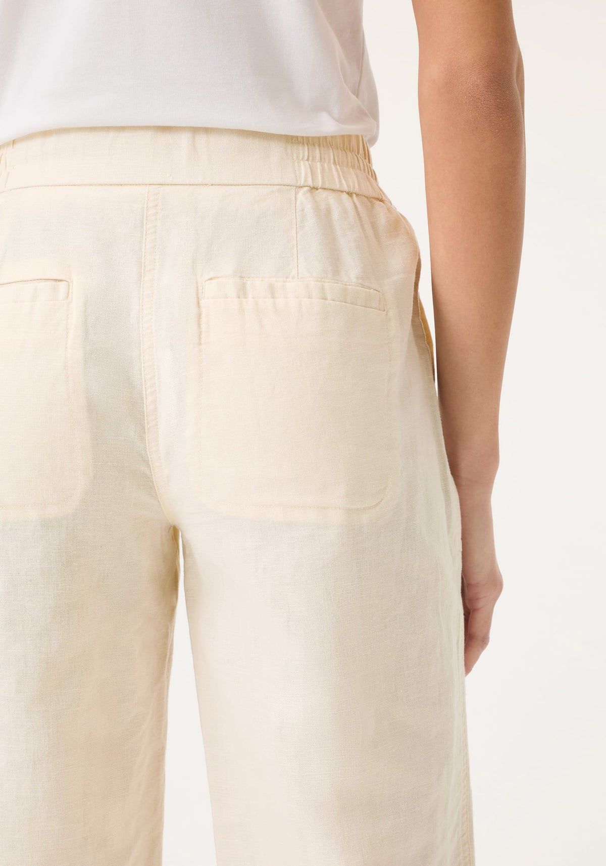 Linen Blend Cropped Pant