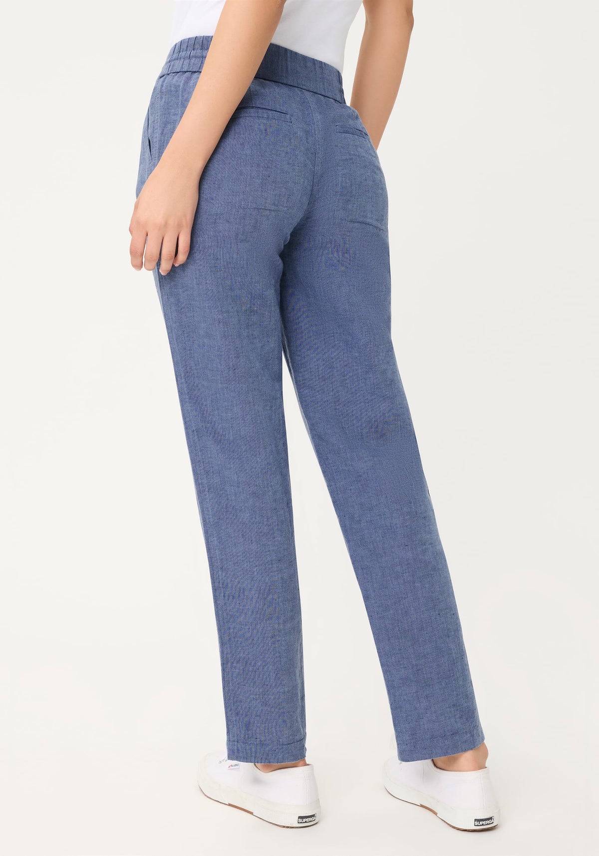 Pantalon court en mélange coton-lin