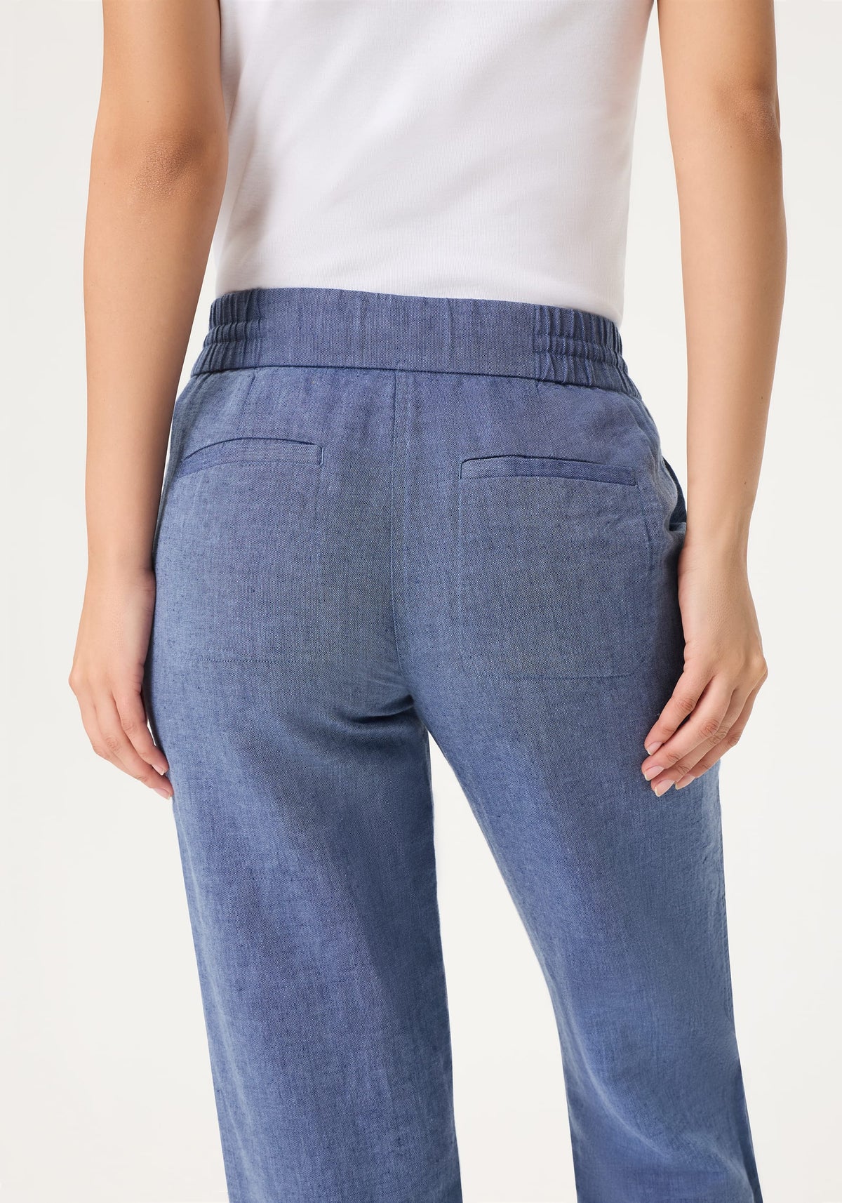 Pantalon court en mélange coton-lin