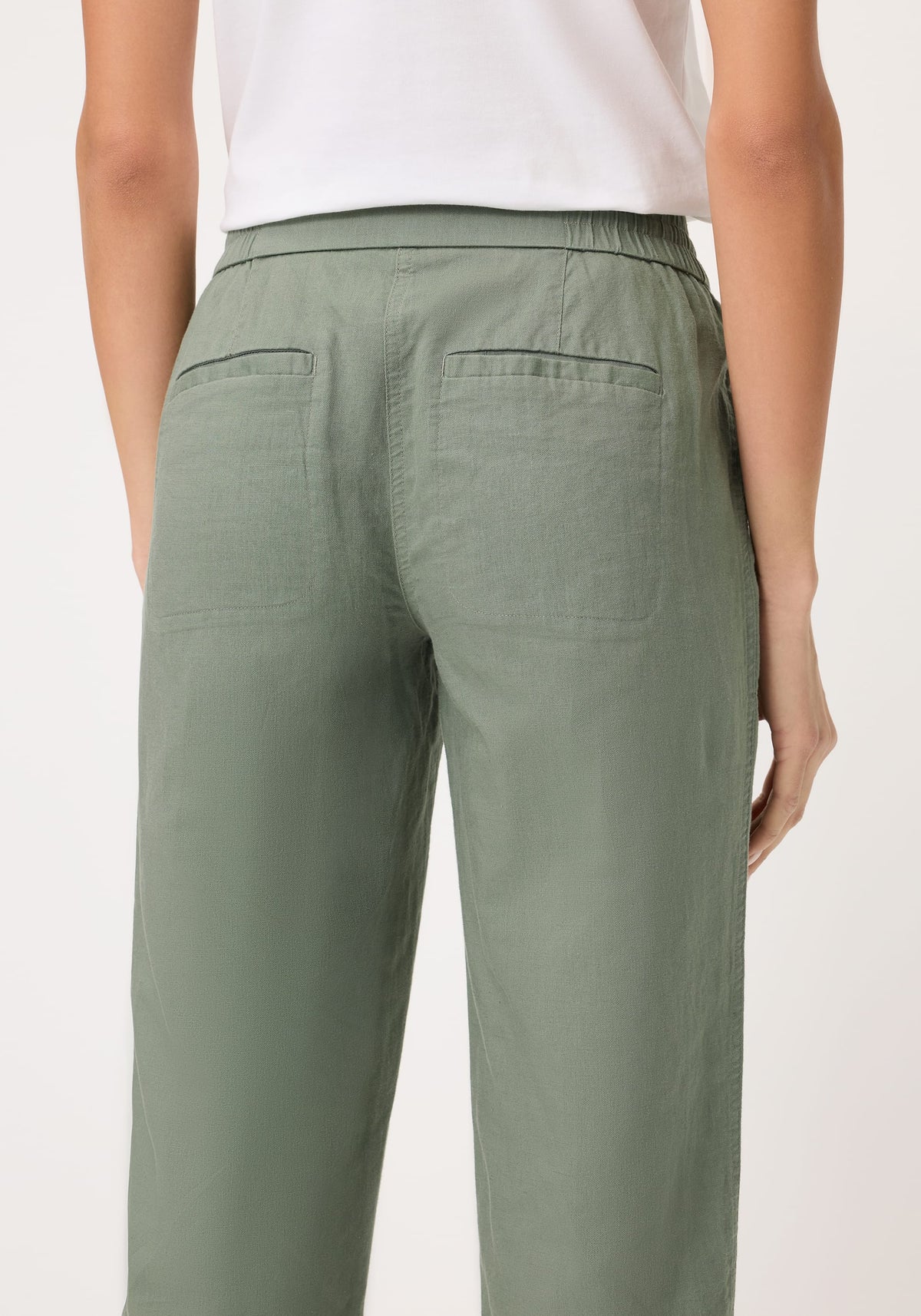 Linen Blend Cropped Pant