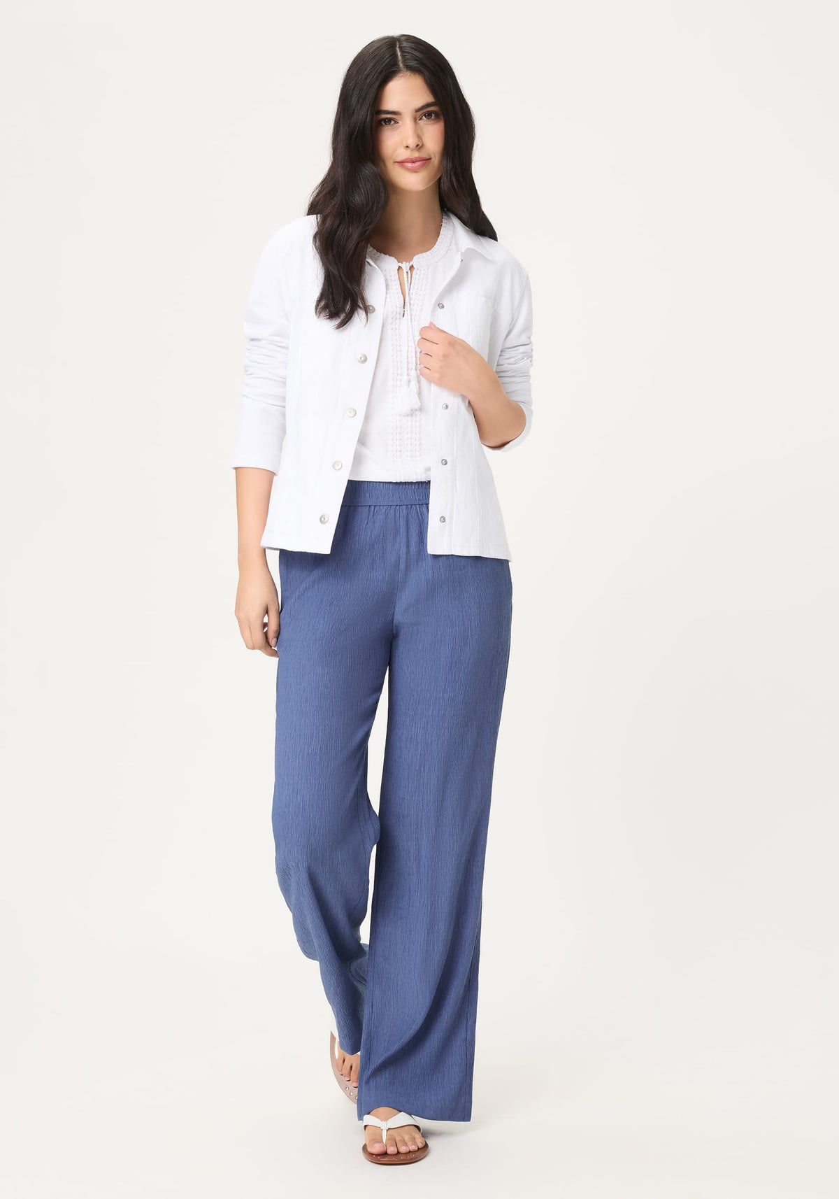 Pantalon ample en tissu froissé