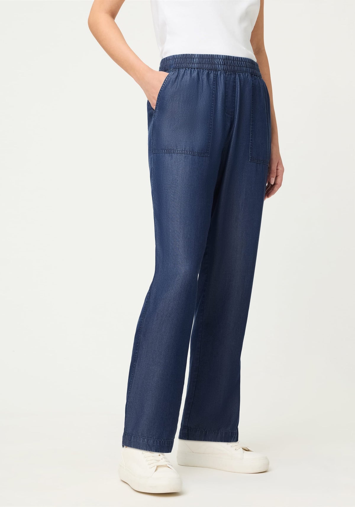 Pantalon souple effet denim
