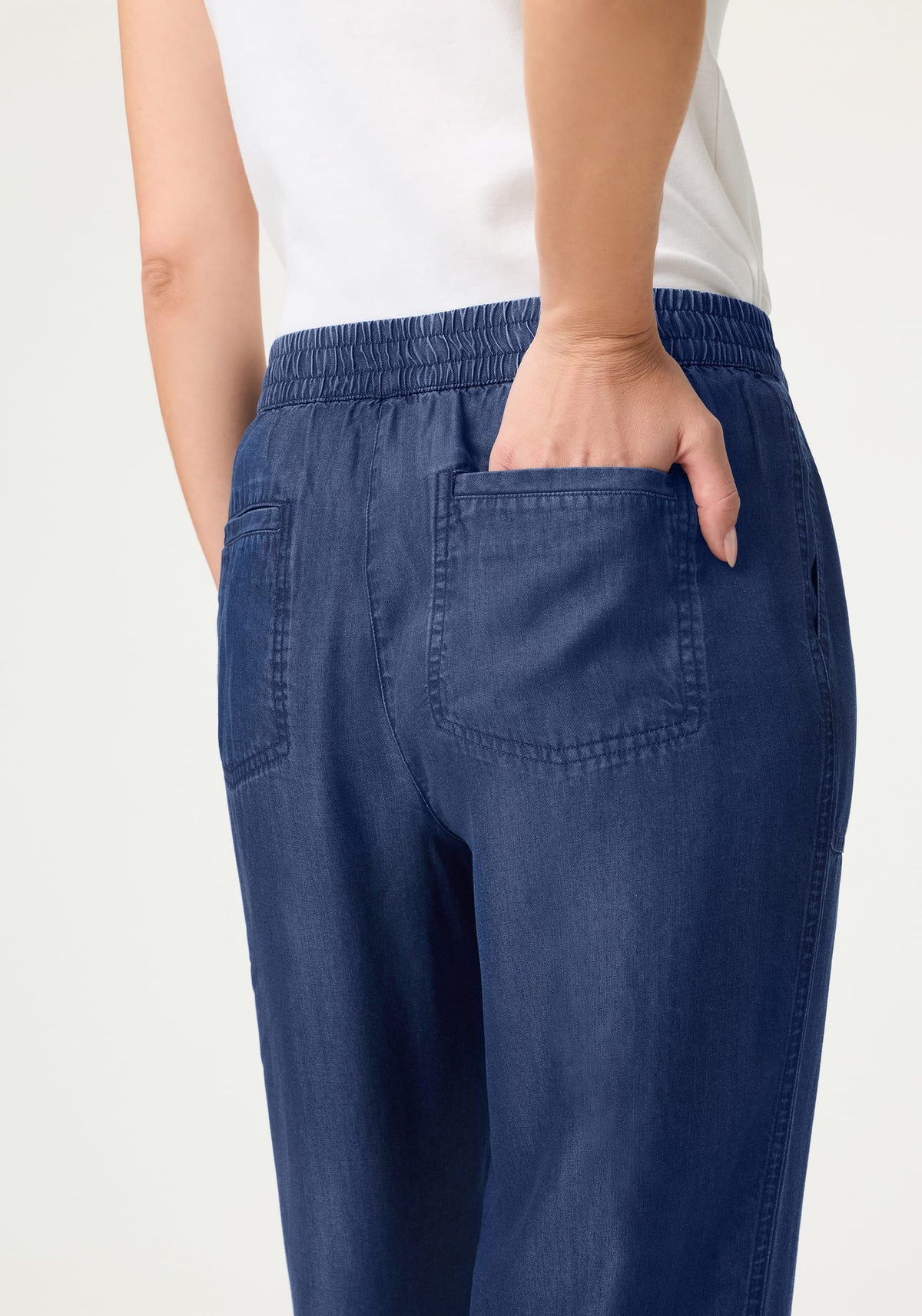 Pantalon souple effet denim