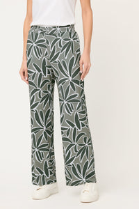 Pantalon court à motif de feuilles, à enfiler
