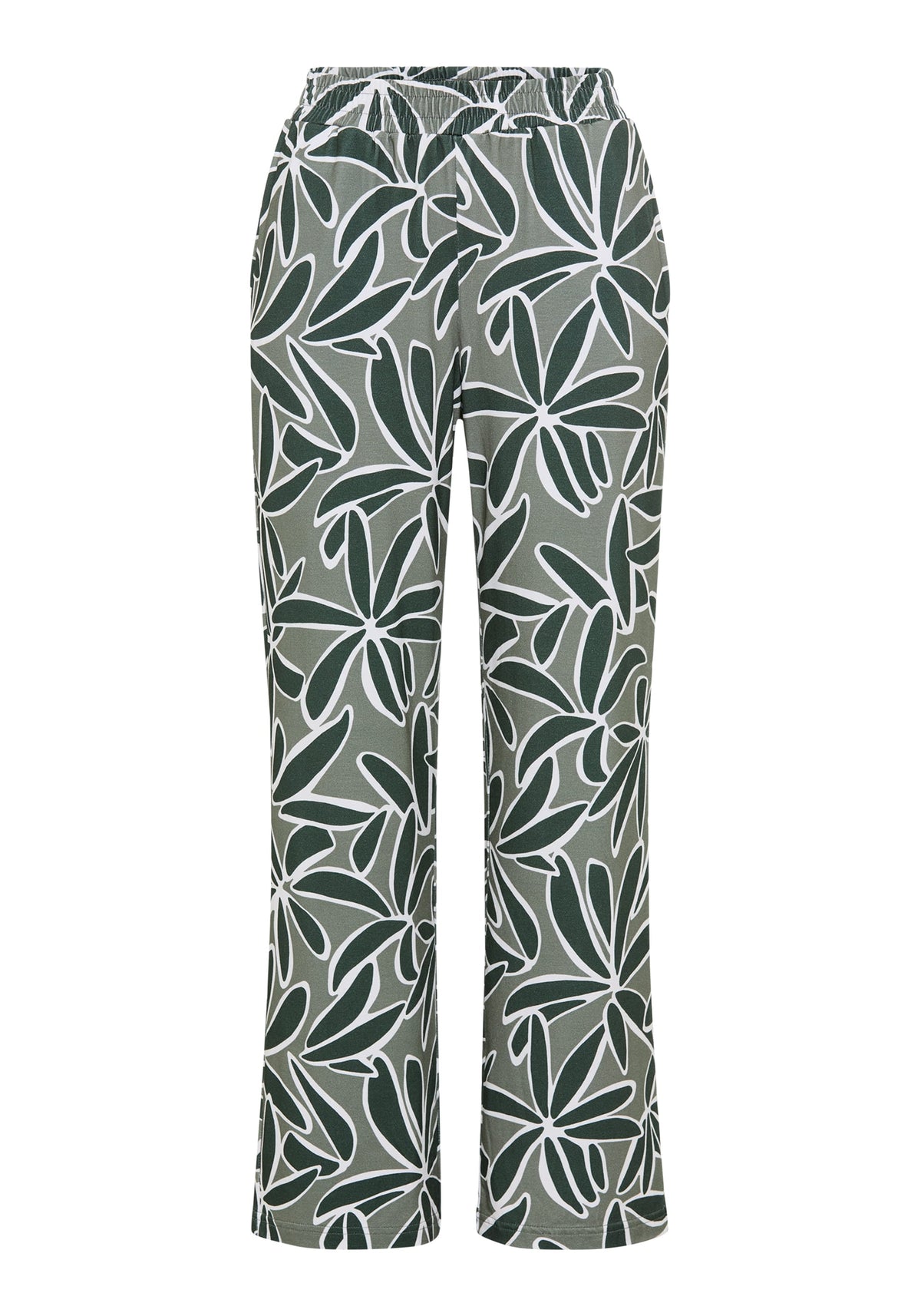 Leaf Design Cropped Pull-On Pant