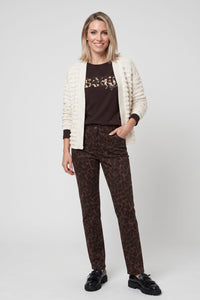 Faux Suede Leopard Print Pant