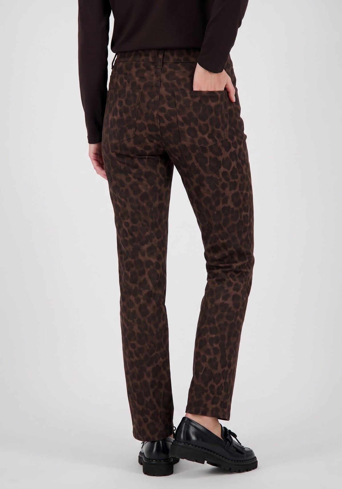 Faux Suede Leopard Print Pant