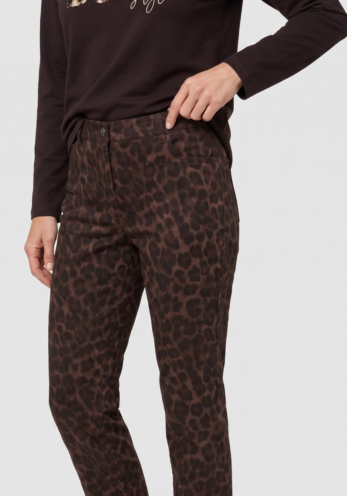 Faux Suede Leopard Print Pant