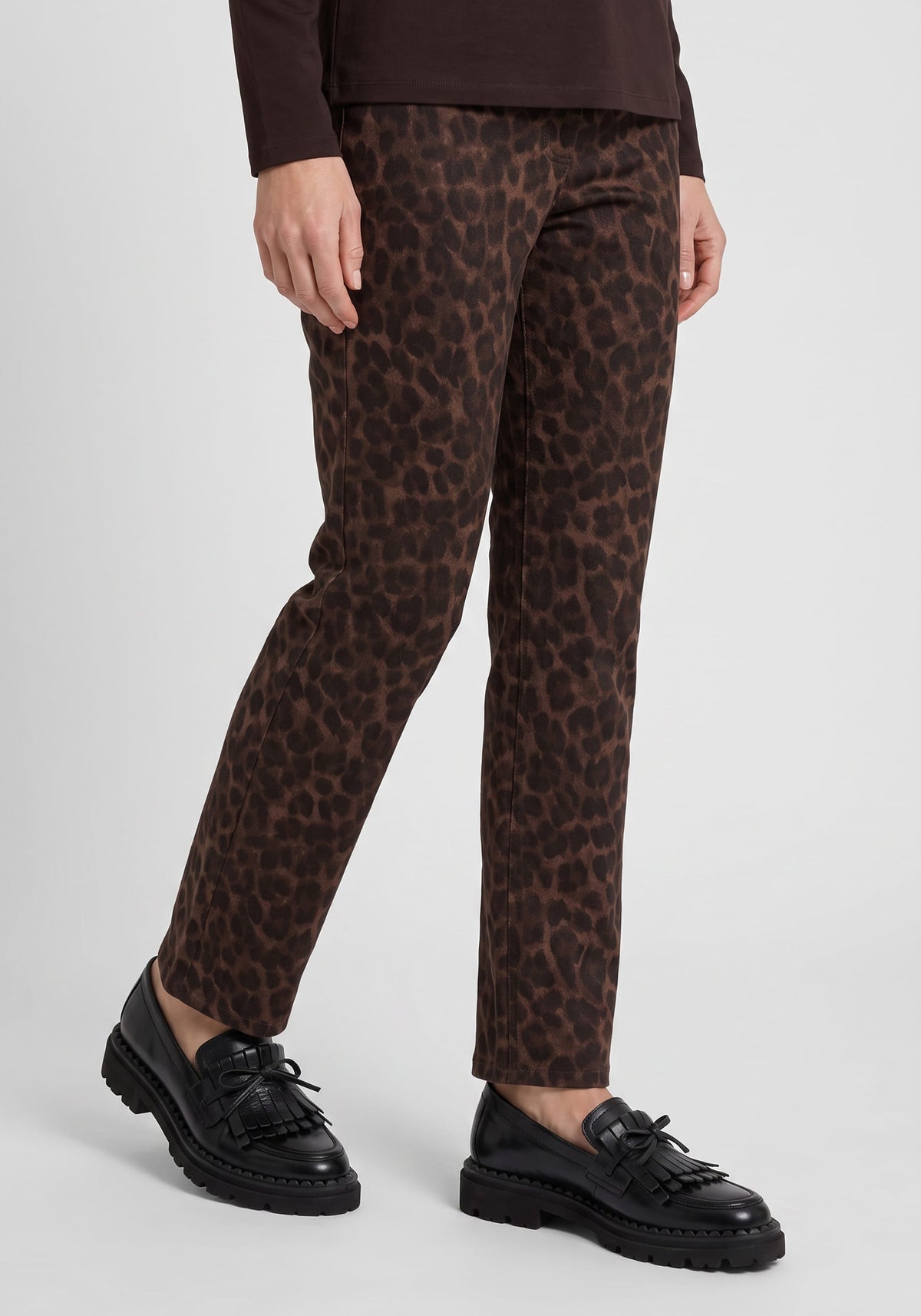 Faux Suede Leopard Print Pant