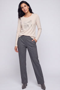 Pantalon en maille à motif chevrons