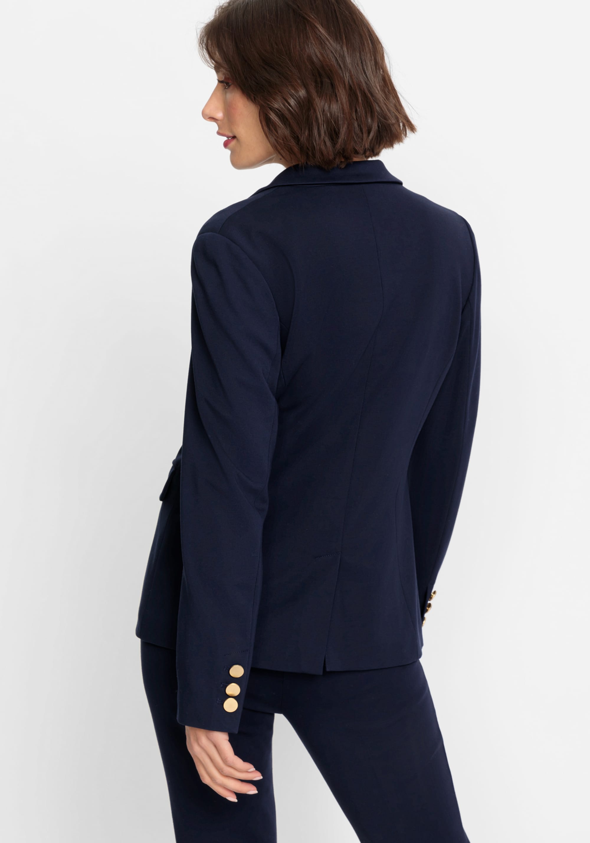 Notch Collar Blazer - Women's Navy Blazer