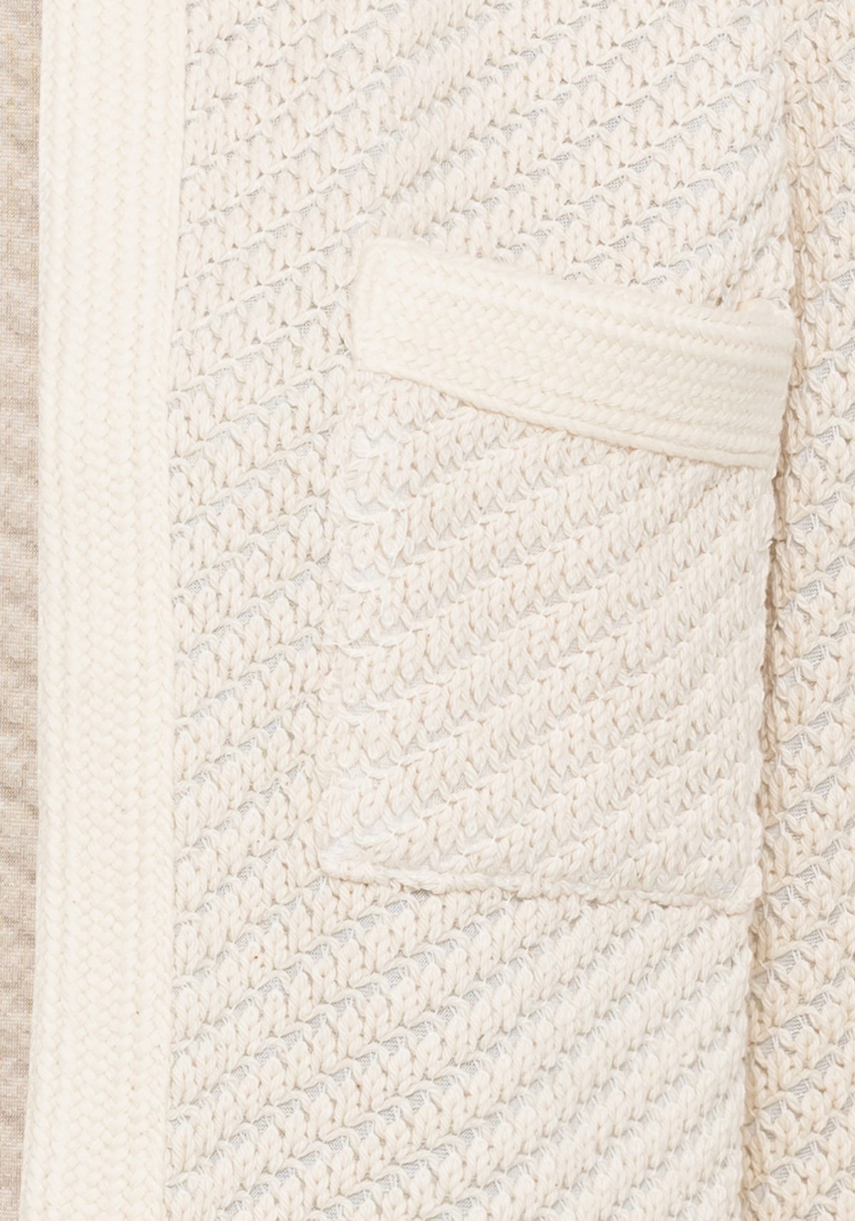 Cotton Blend Stitch Interest Open Front Knit Jacket