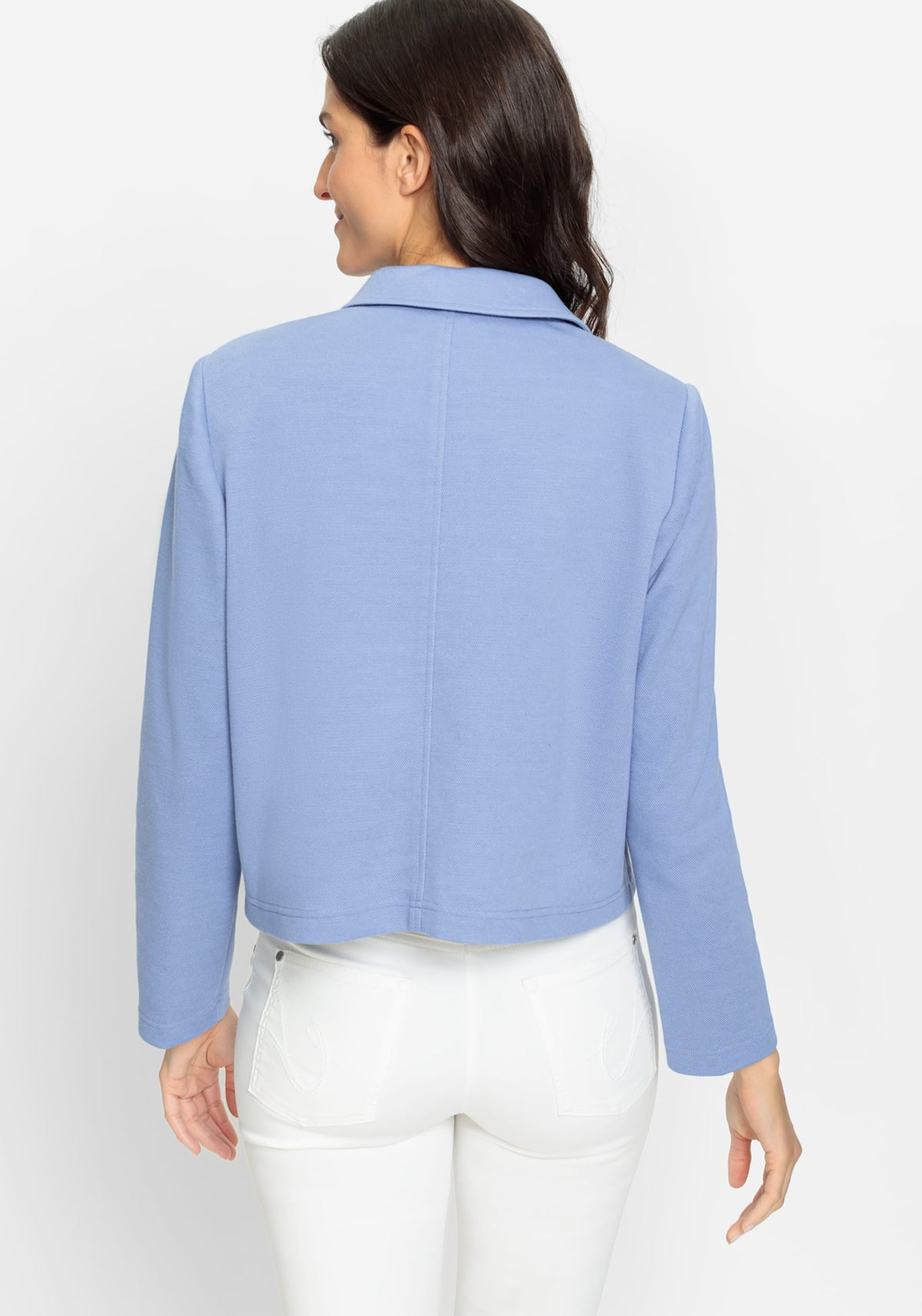 Long Sleeve Pique Knit Cropped Jacket