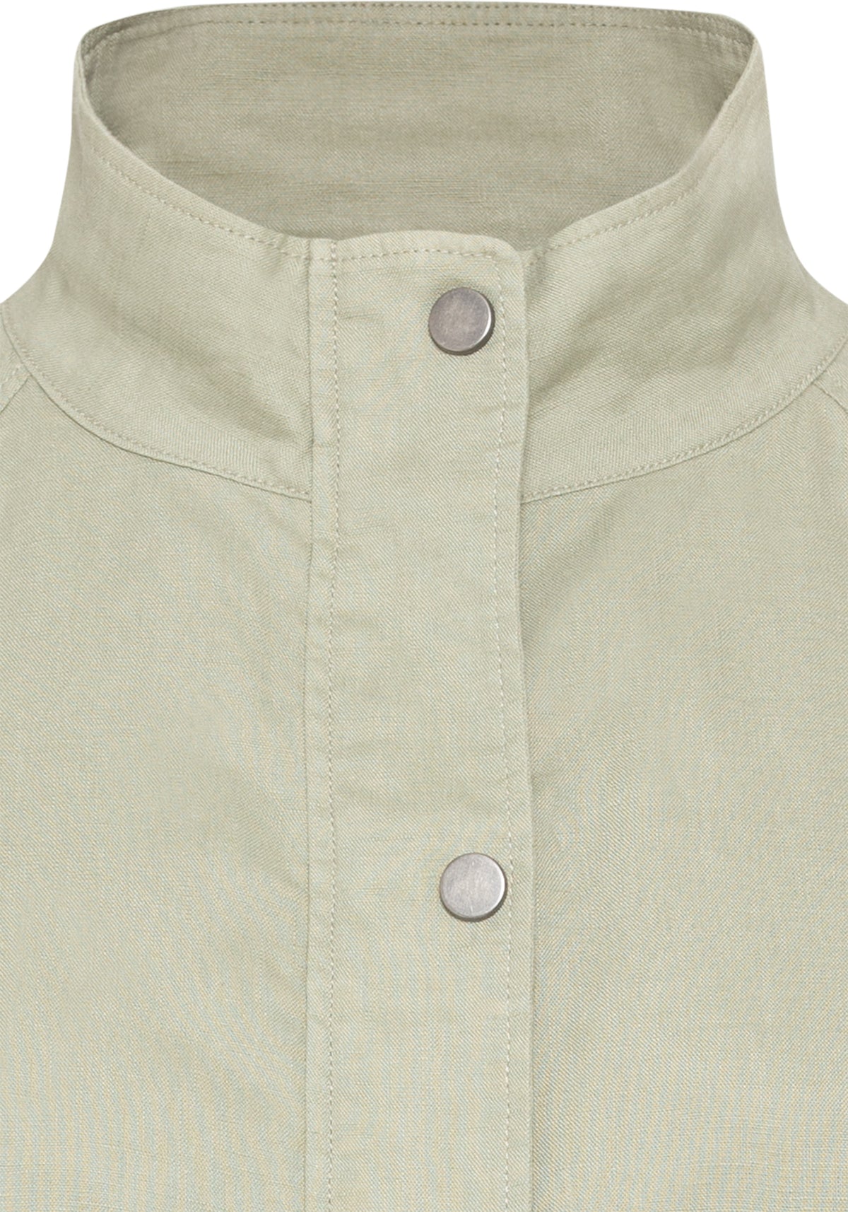 100% Linen High Collar Zip Front Jacket