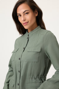 Veste safari en mélange de lin