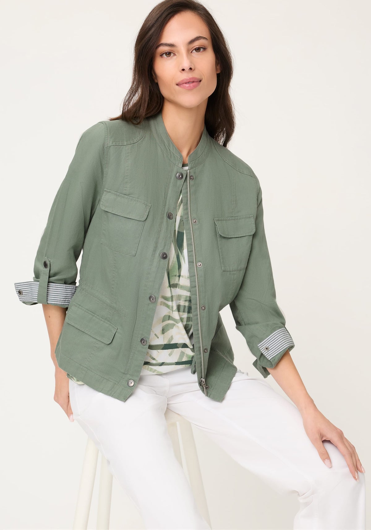 Linen Blend Safari Jacket