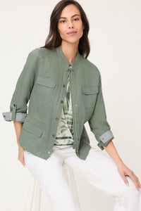 Veste safari en mélange de lin