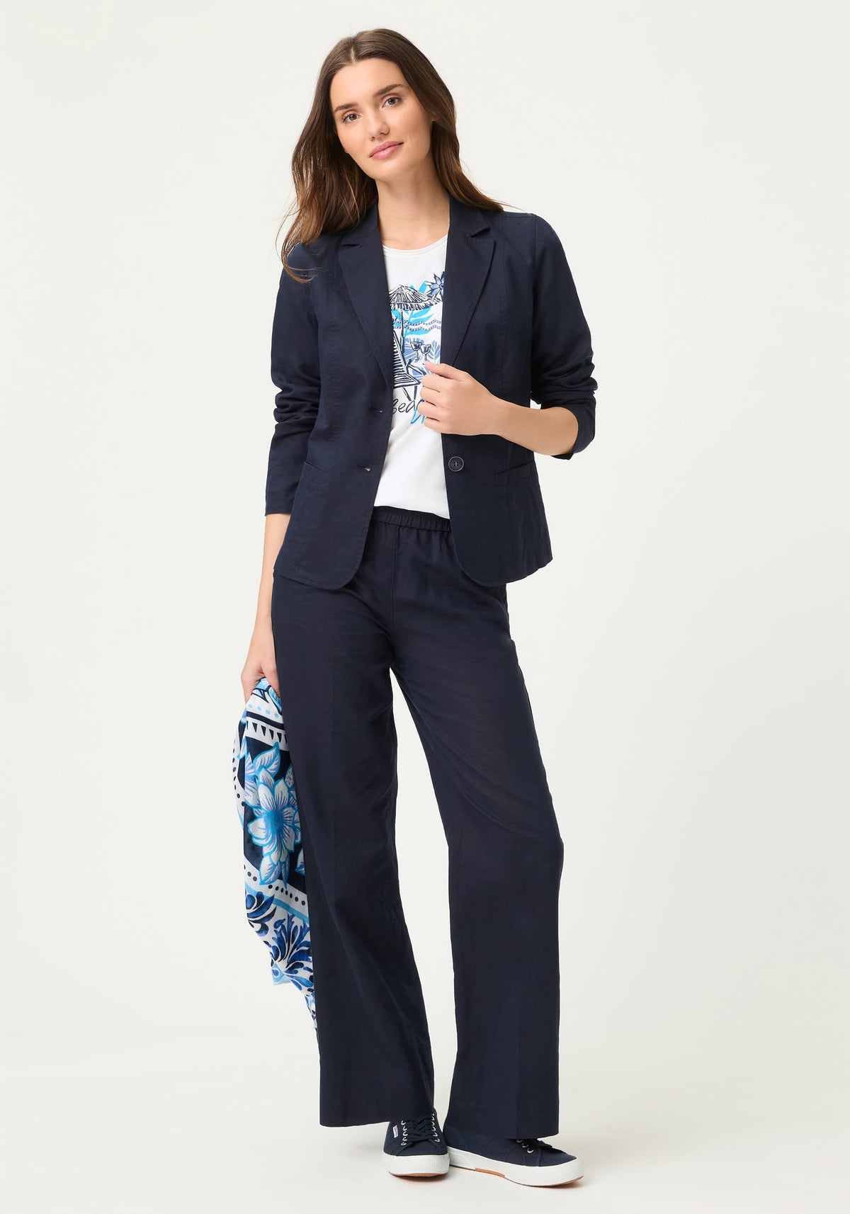 Blazer en lin et coton