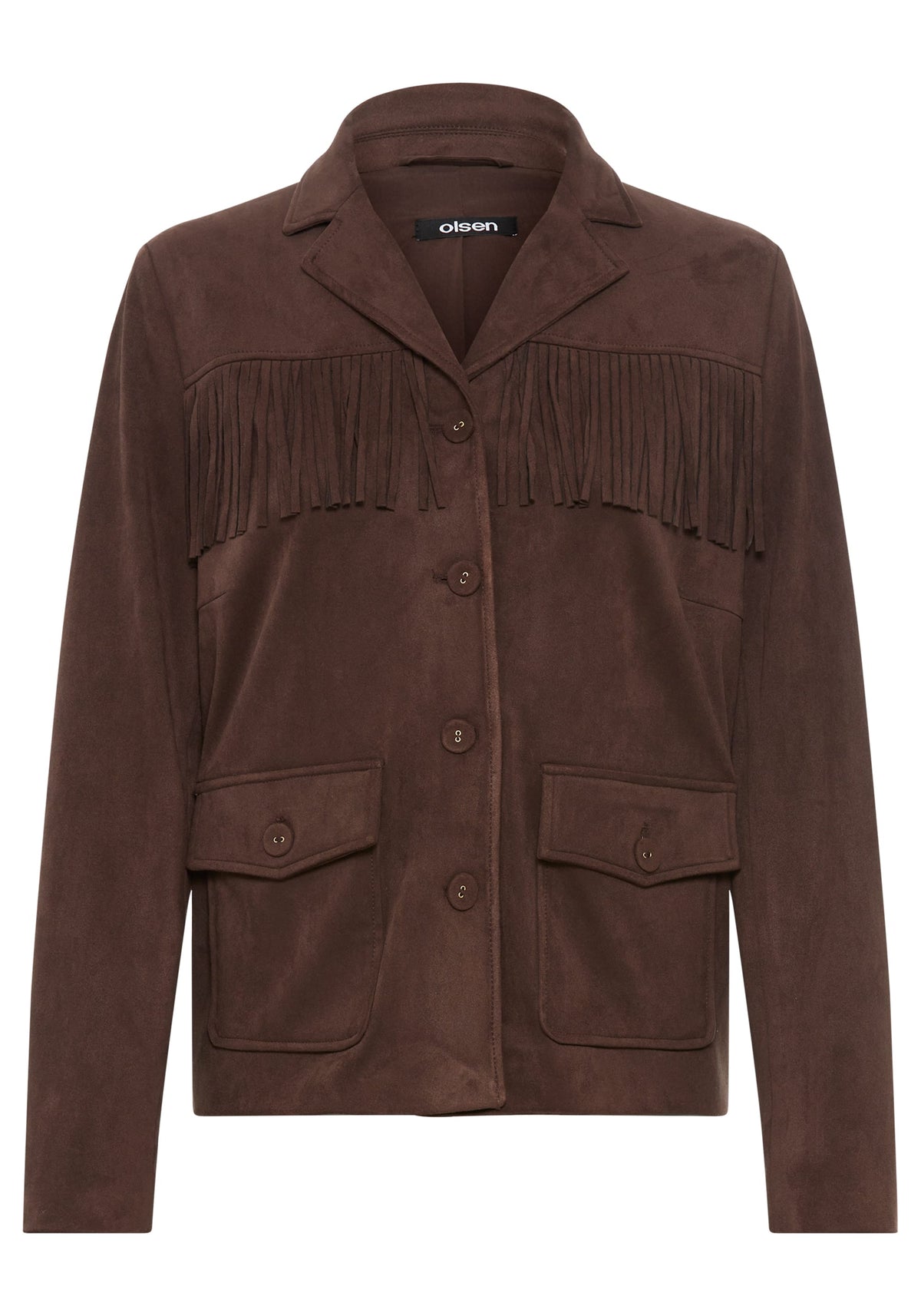 Faux Suede Fringe Jacket