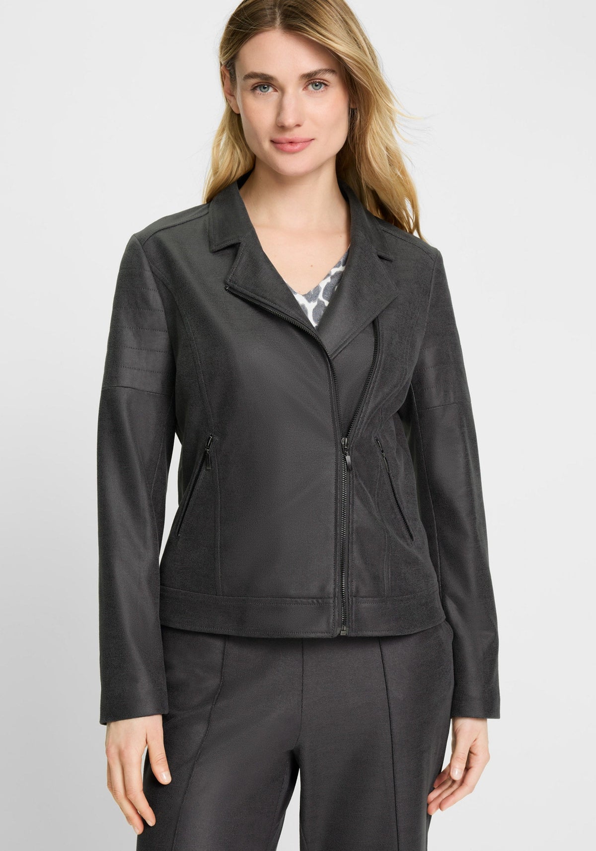 Coated  Biker Jacket