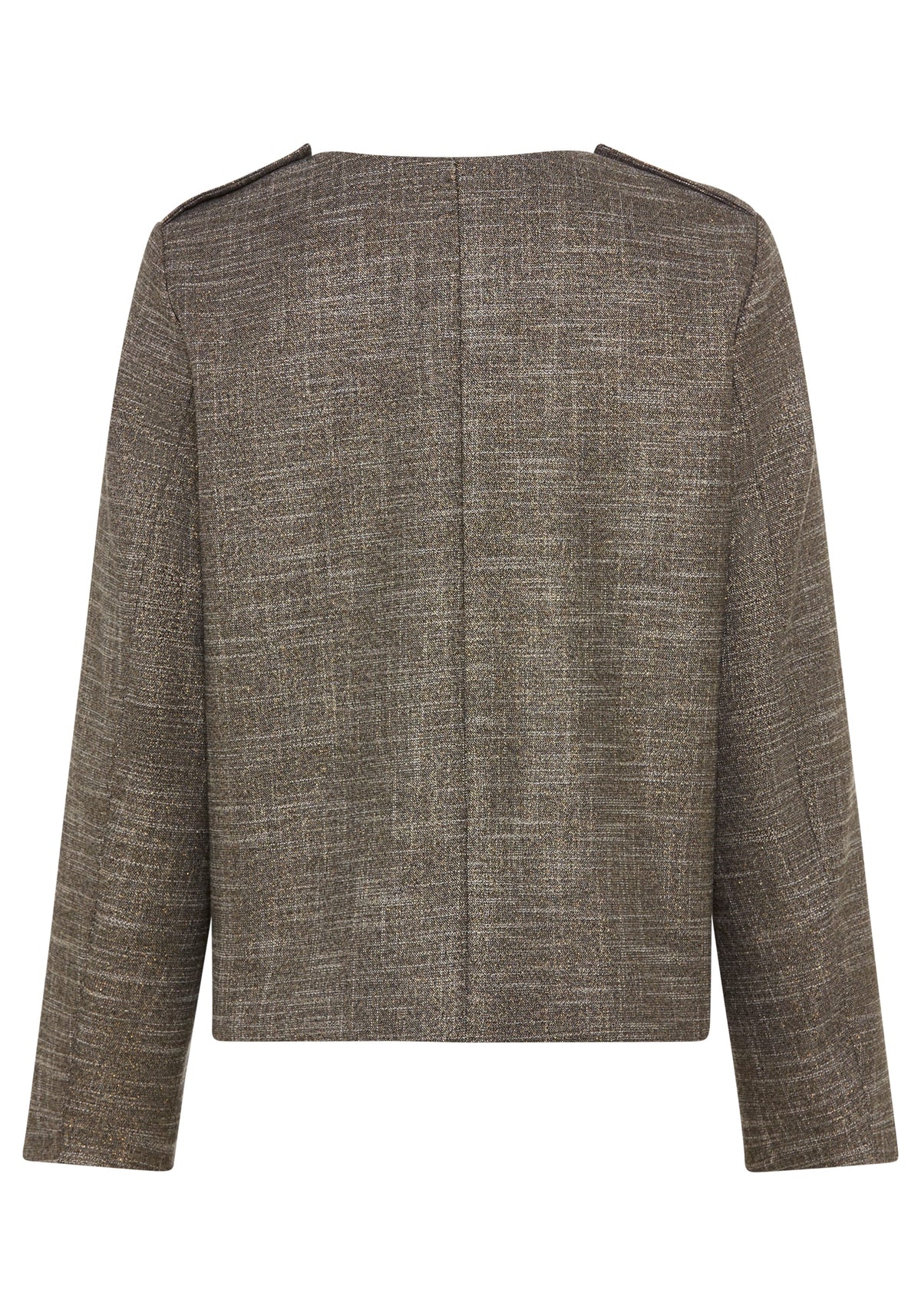 Collarless Sparkle Jacket with Gold Buttons