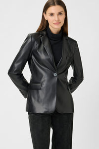 Pantalon droit en simili-cuir Mona Fit