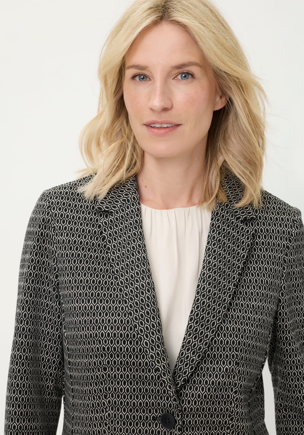 Blazer en tricot géométrique