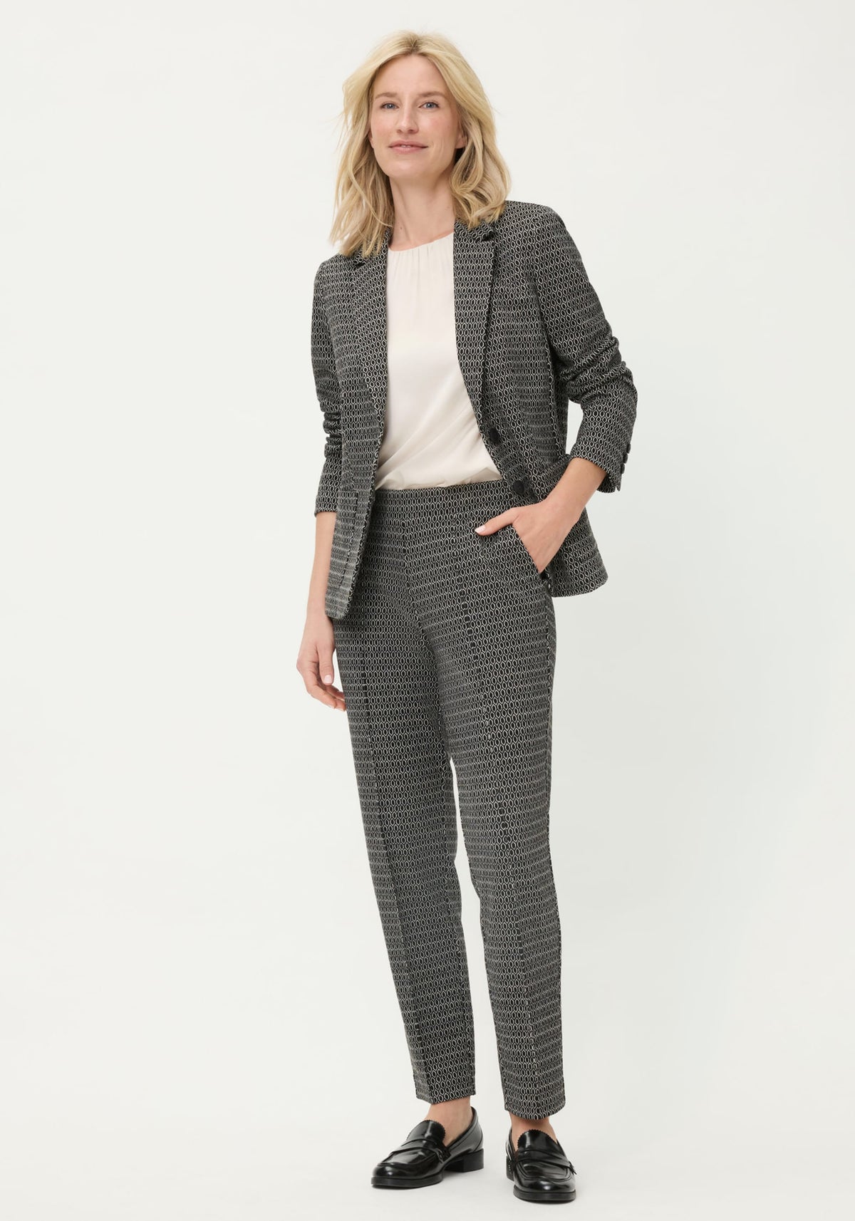 Blazer en tricot géométrique