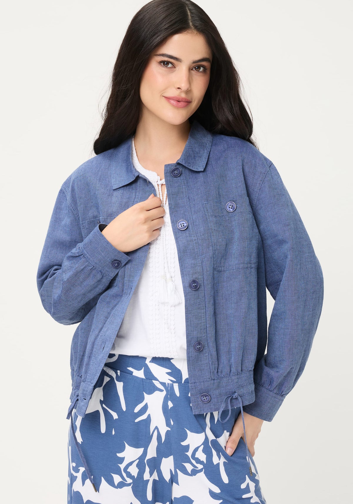 Veste en lin et coton