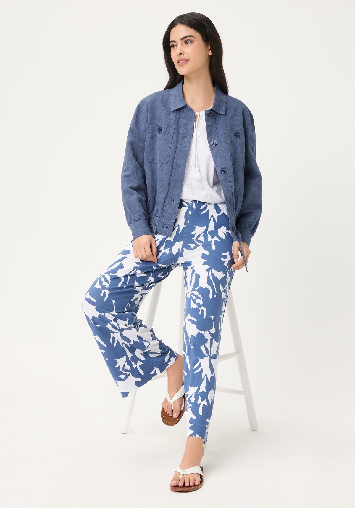 Veste en lin et coton