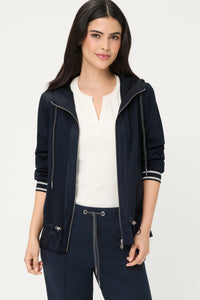 Mixed Media Hooded Jacket