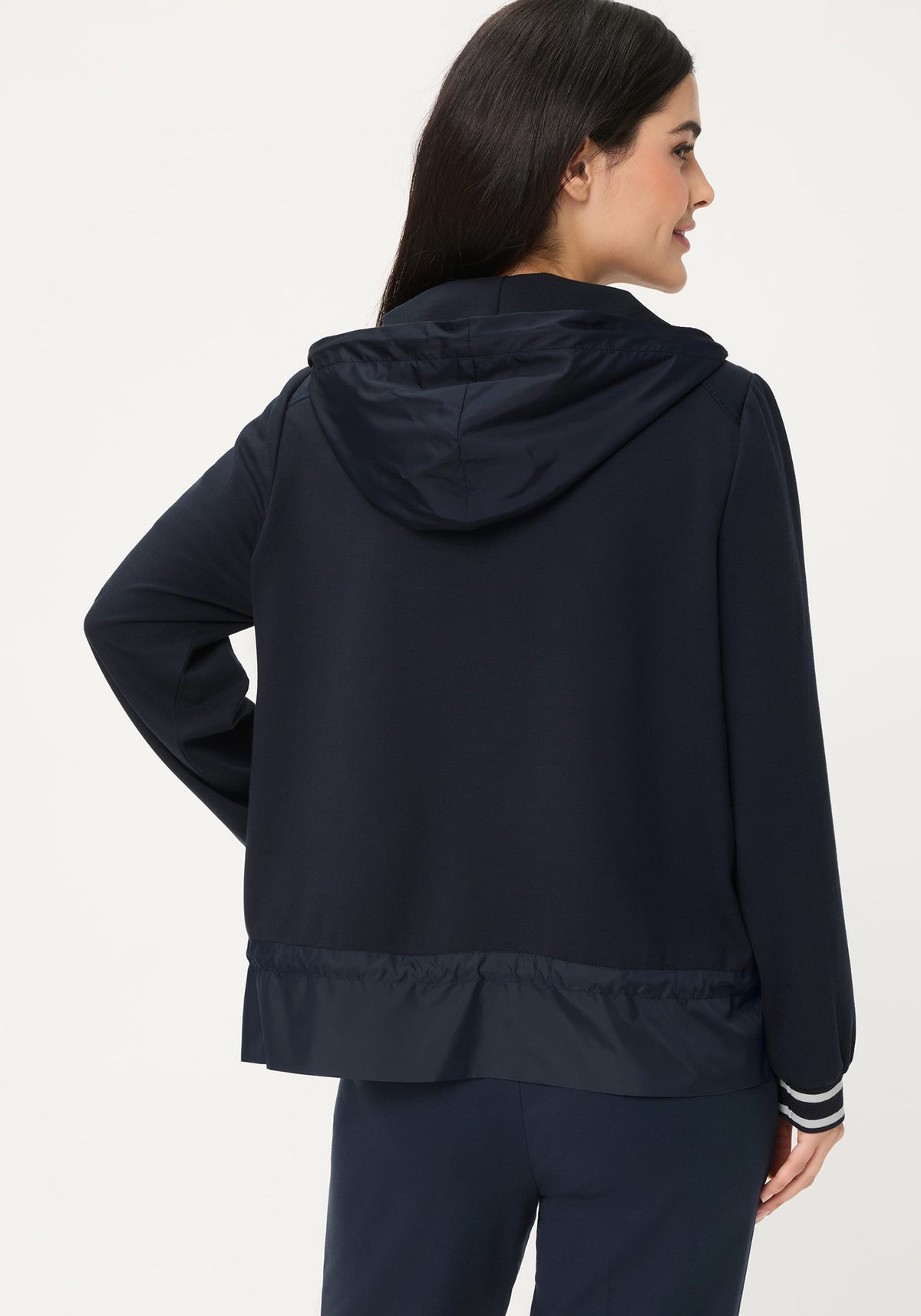 Mixed Media Hooded Jacket