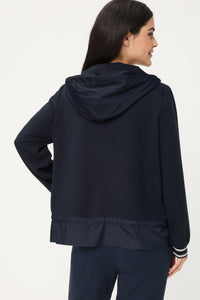 Mixed Media Hooded Jacket
