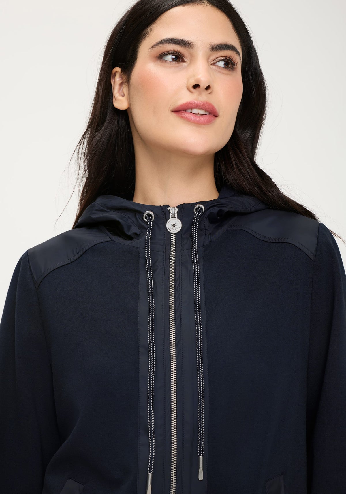 Mixed Media Hooded Jacket
