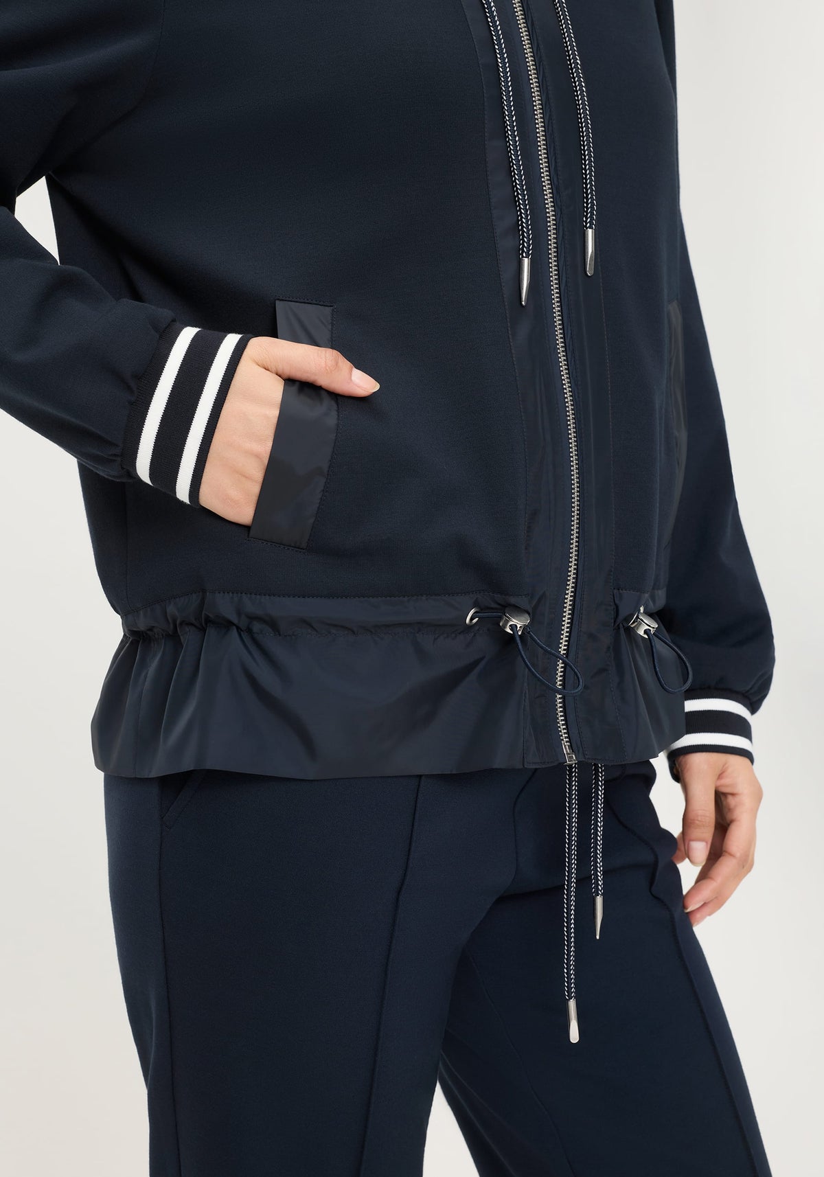 Mixed Media Hooded Jacket