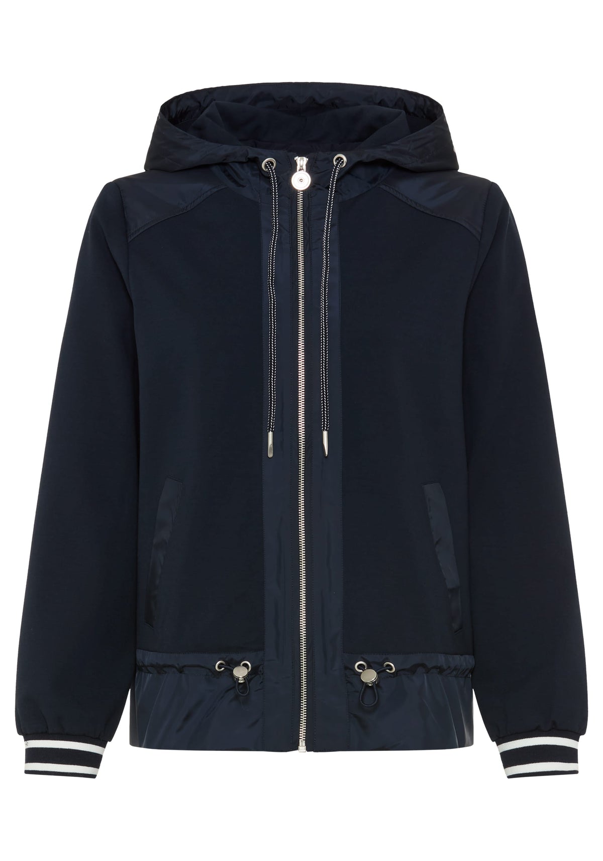Mixed Media Hooded Jacket