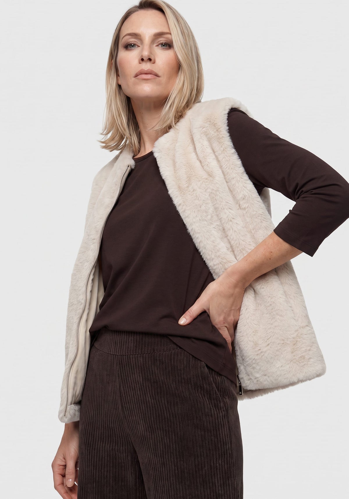 Faux Fur Zip Vest