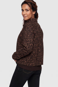 Faux Suede Leopard Print Jacket