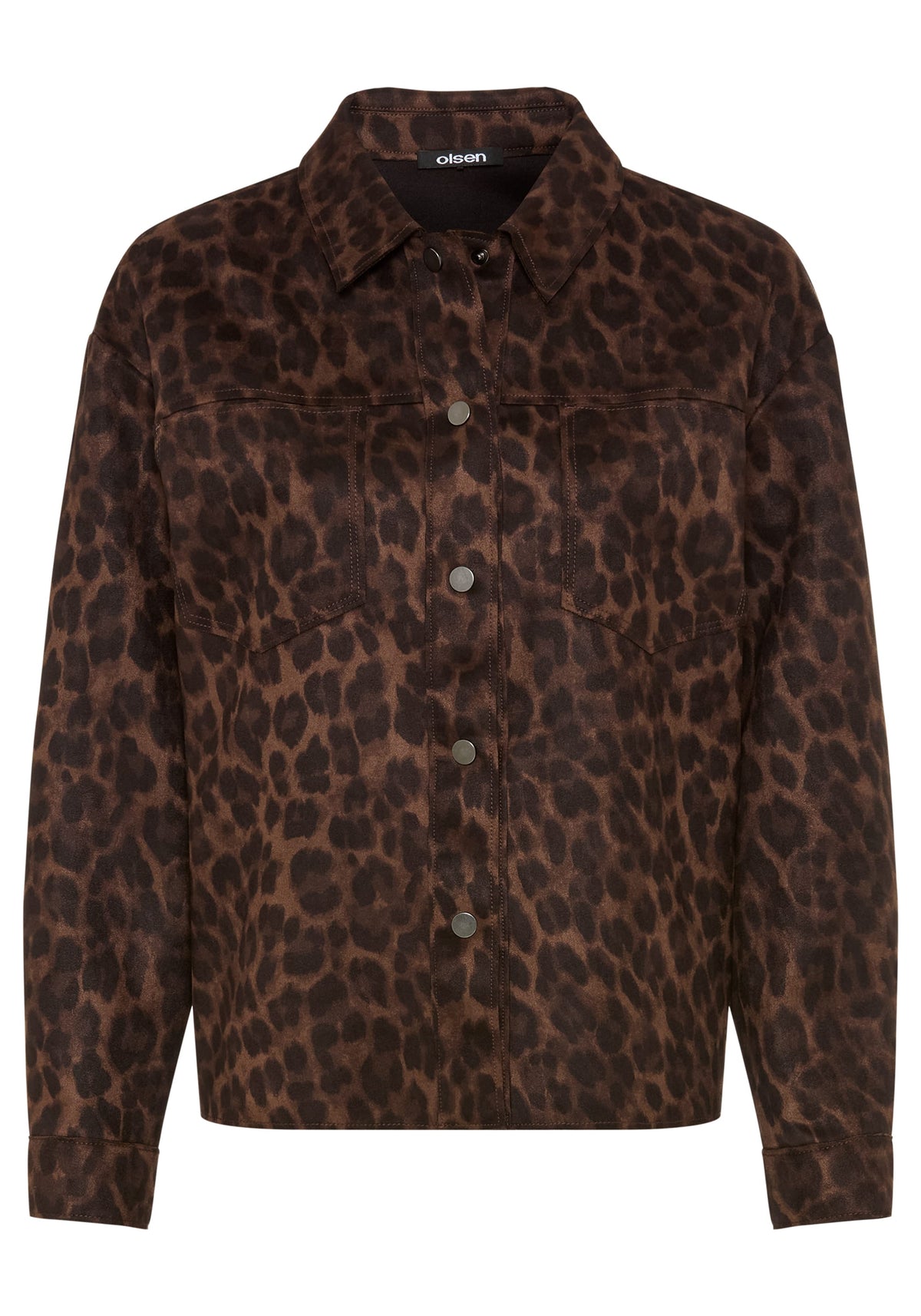 Veste en simili-daim à imprimé léopard