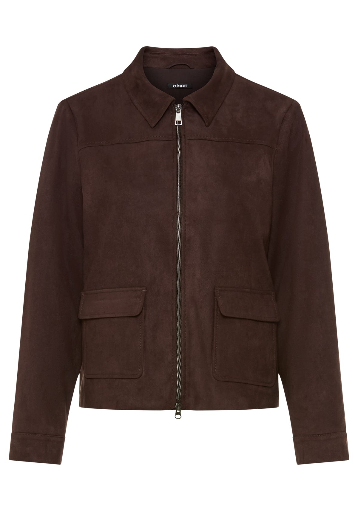 Veste zippée en simili-daim