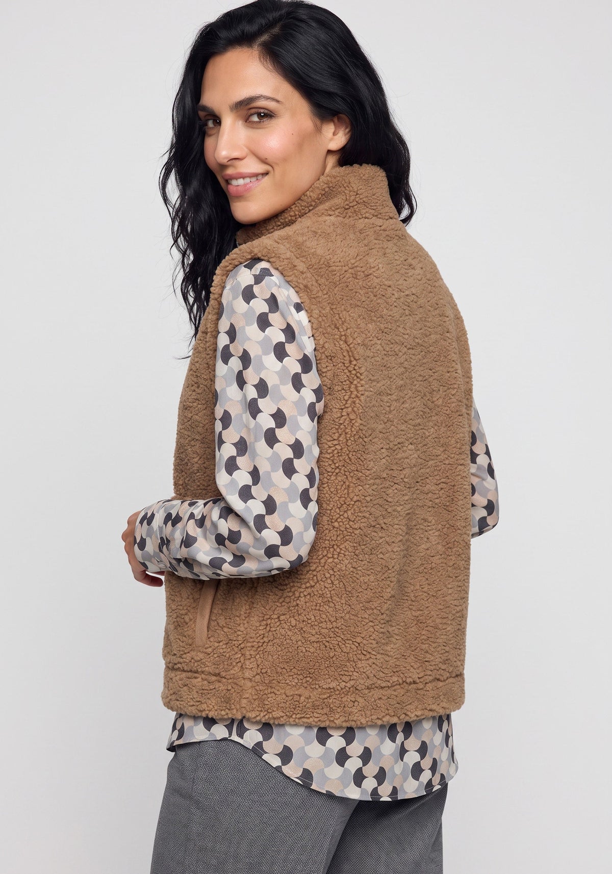 Reversible Faux Suede & Sherpa Vest