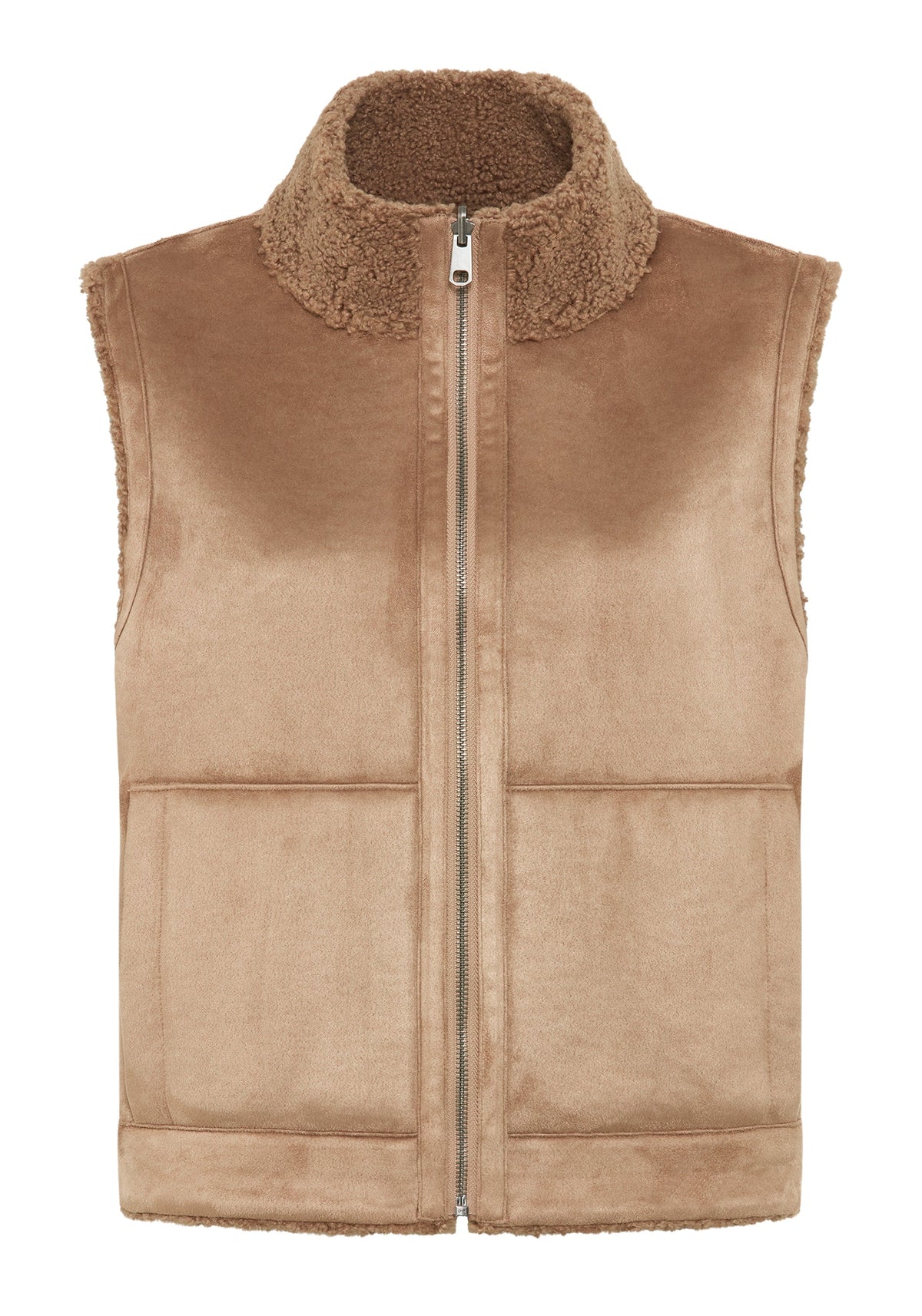 Reversible Faux Suede & Sherpa Vest
